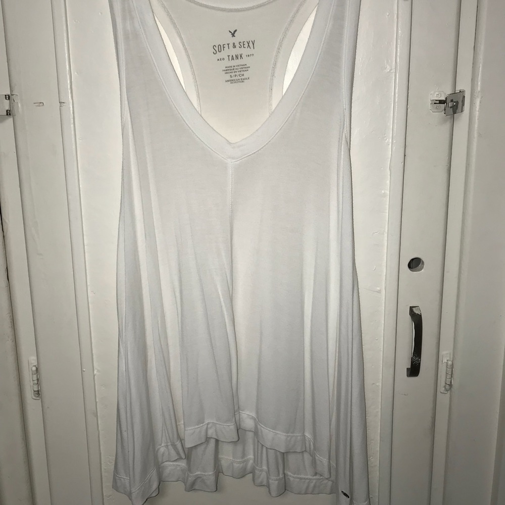Plain White American Eagle Tank Top